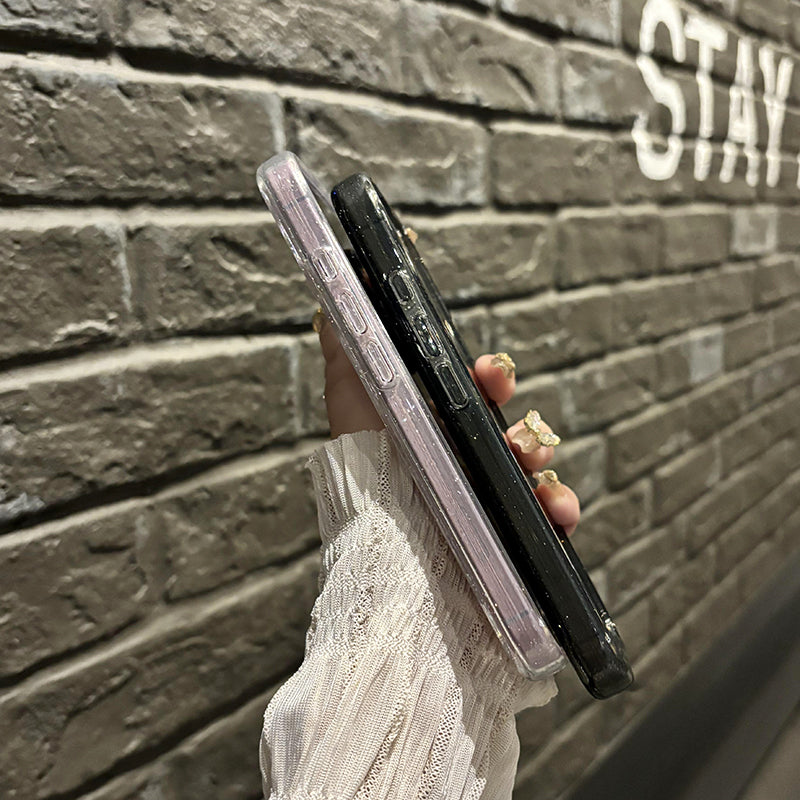 Luxury transparent glitter phone case