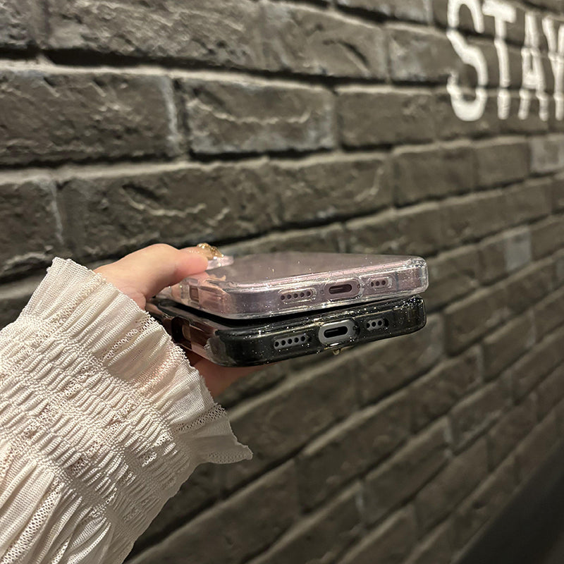 Luxury transparent glitter phone case