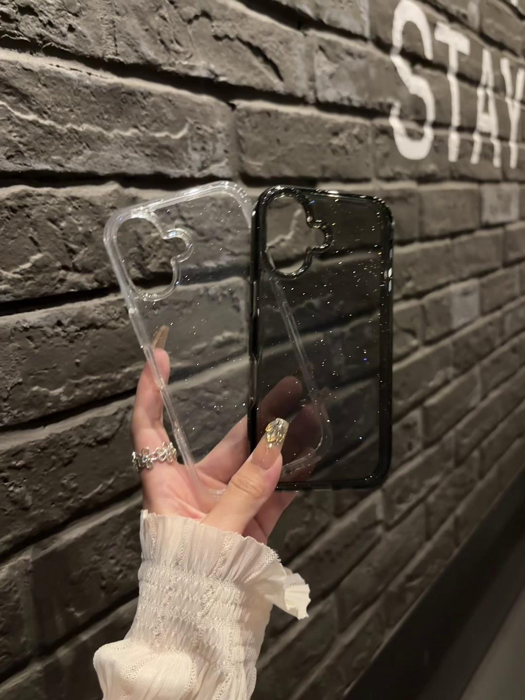Luxury transparent glitter phone case
