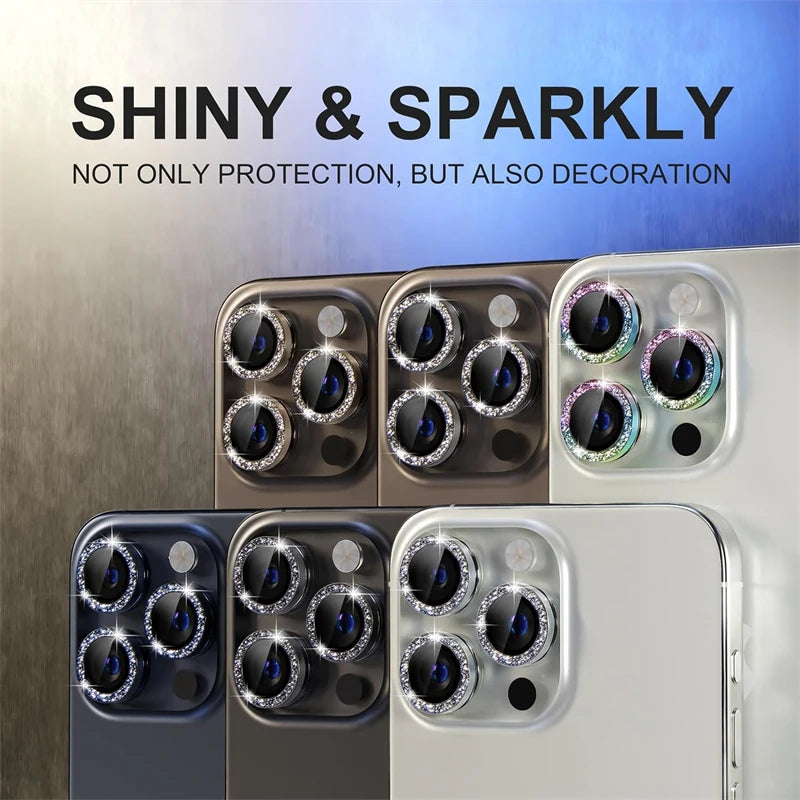 Glitter Bling Metal Glass Camera Lens Protector
