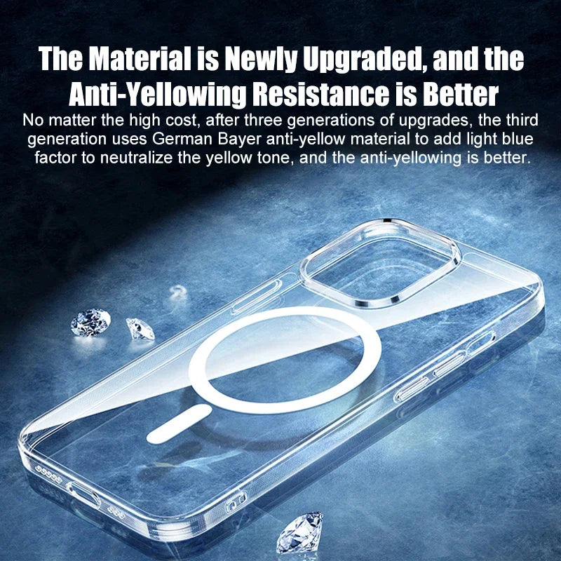 Luxury Original Magnetic Transparent Phone Cases iPhone Magsafe