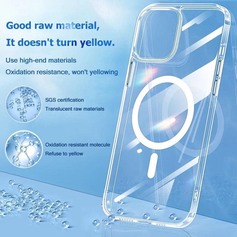 Luxury Original Magnetic Transparent Phone Cases iPhone Magsafe