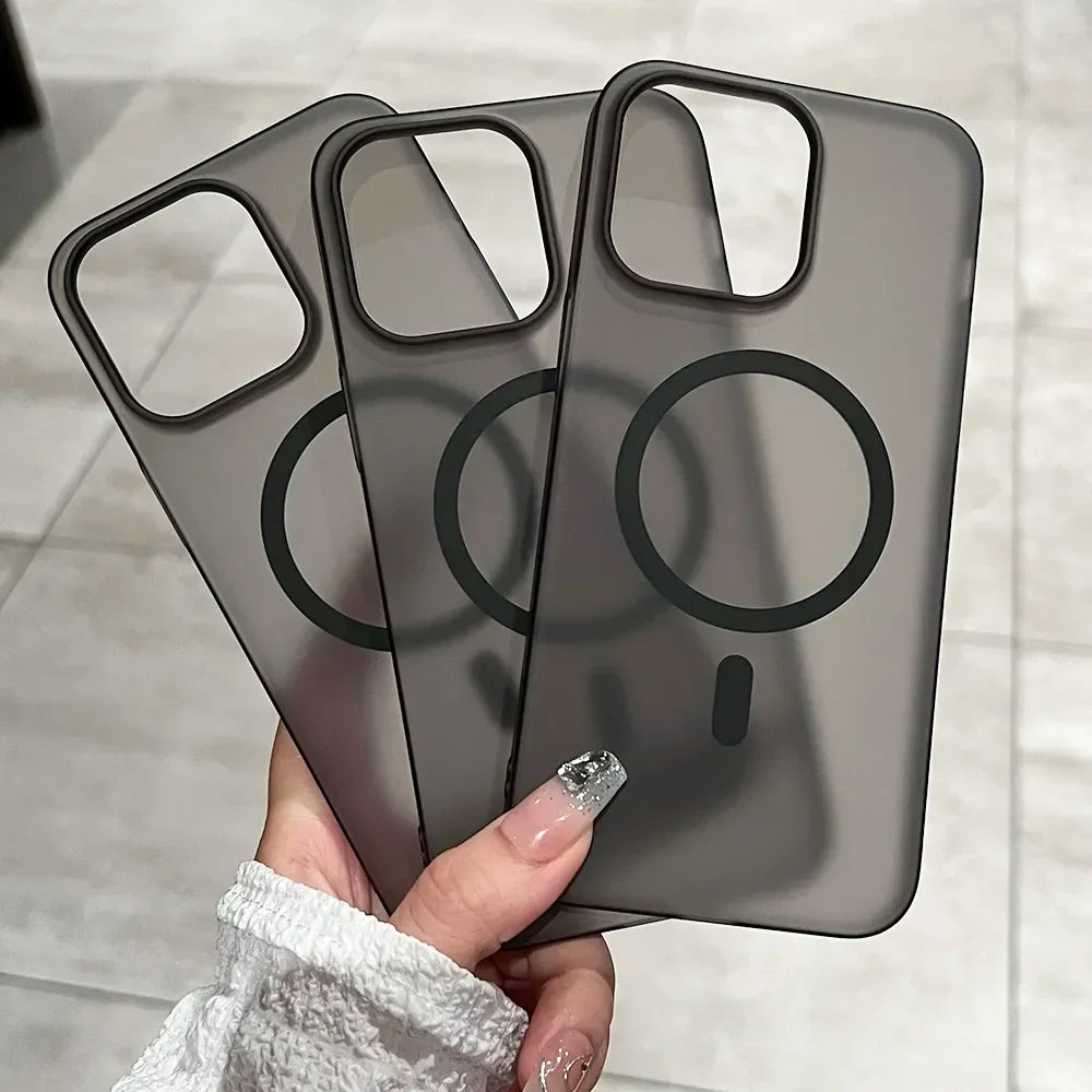 Matte Clear Case For iPhone Magsafe Wireless Charge Magnetic