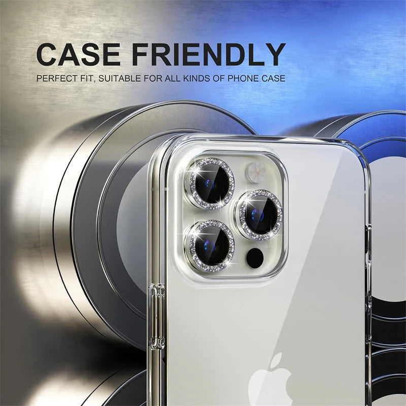 Glitter Bling Metal Glass Camera Lens Protector