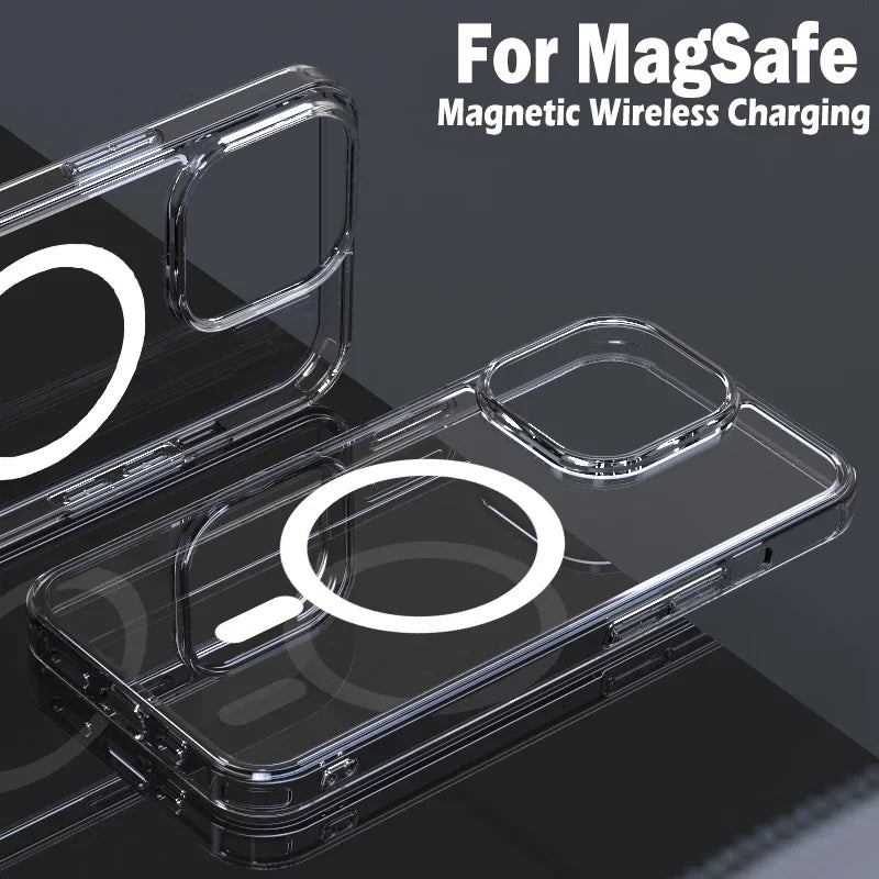 Luxury Original Magnetic Transparent Phone Cases iPhone Magsafe