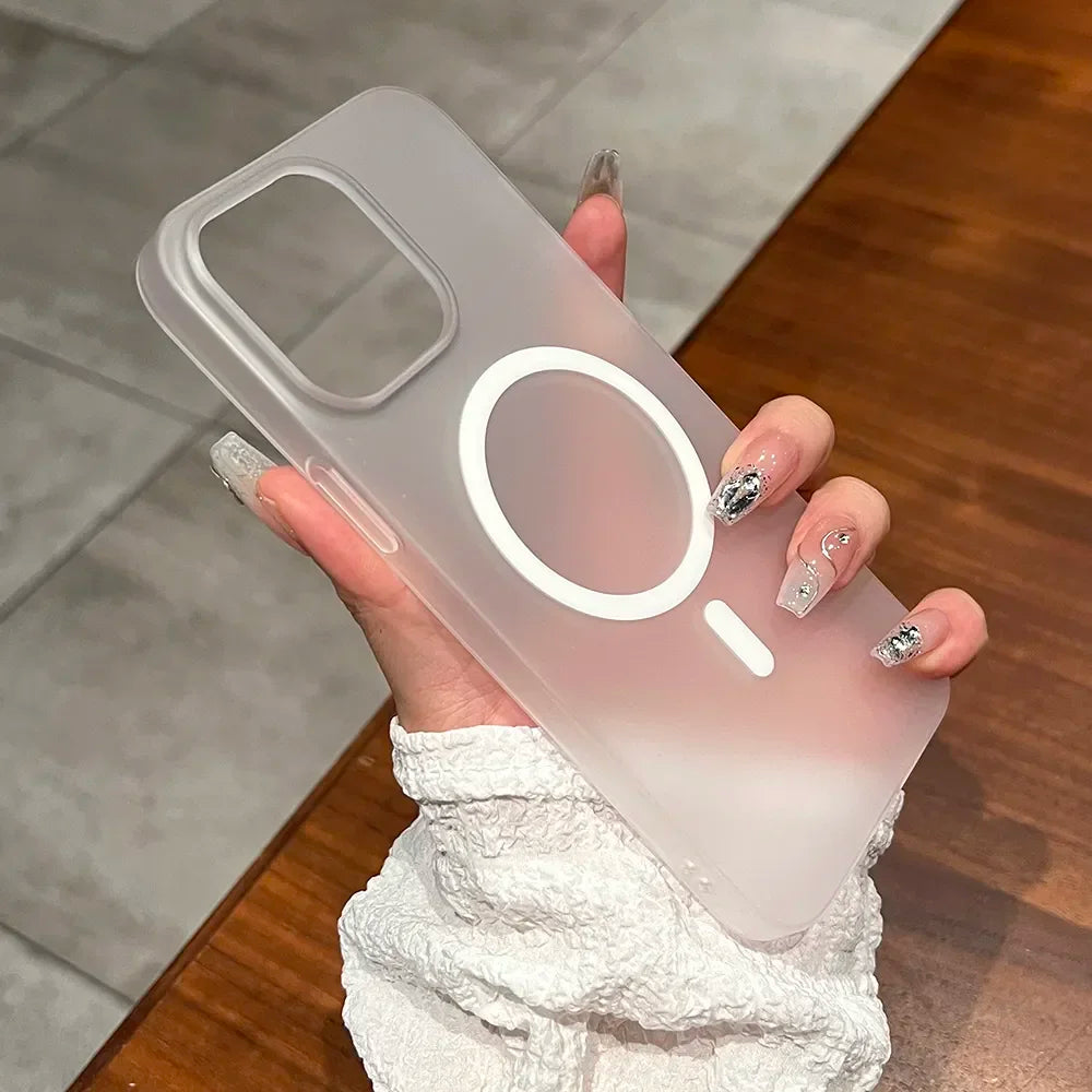 Matte Clear Case For iPhone Magsafe Wireless Charge Magnetic