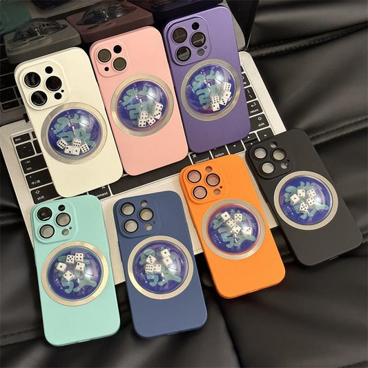 Creative and fun dice mobile phone case with built-in lens film
