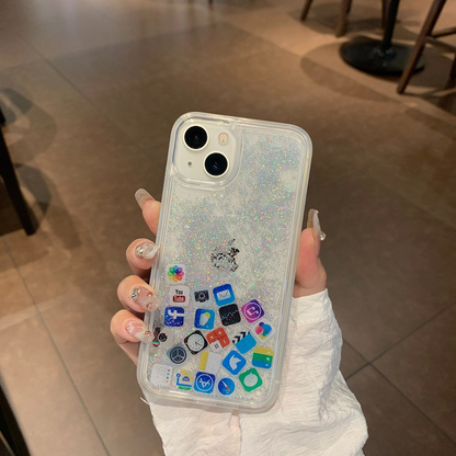 Dynamic flowing app icons iPhone Case