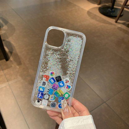 Dynamic flowing app icons iPhone Case