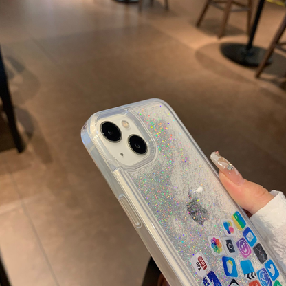 Dynamic flowing app icons iPhone Case