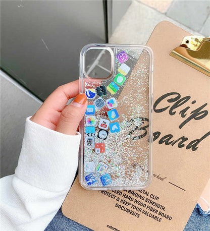 Dynamic flowing app icons iPhone Case