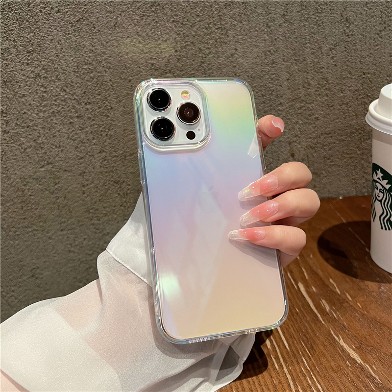 Transparent laser color hard phone case