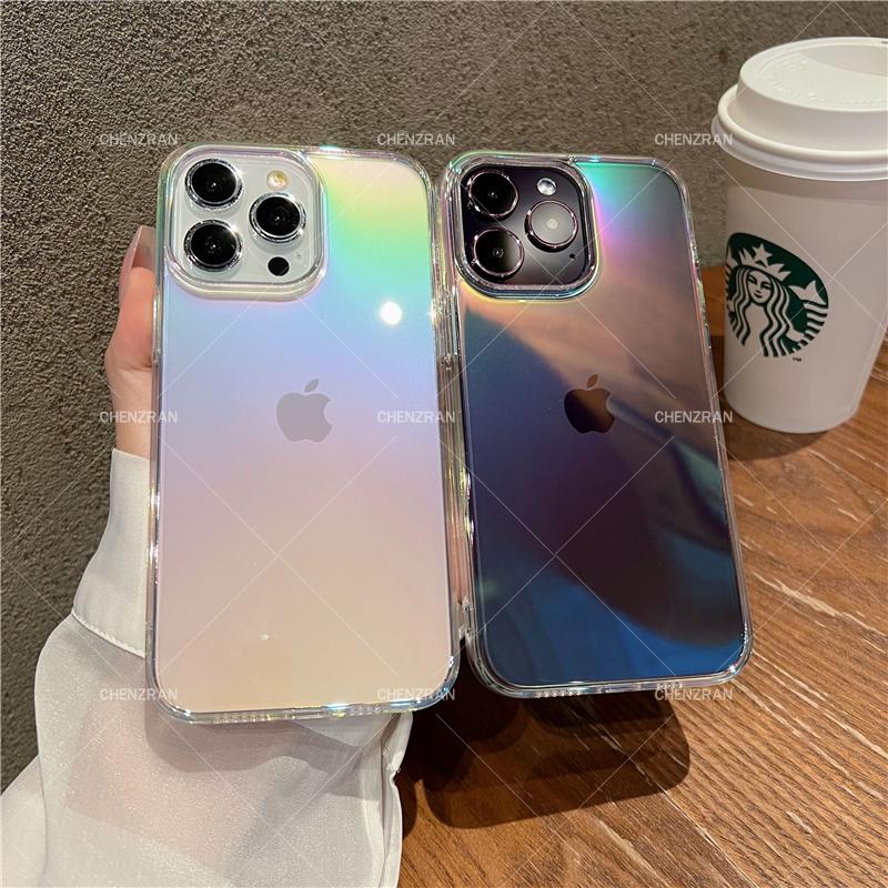 Transparent laser color hard phone case