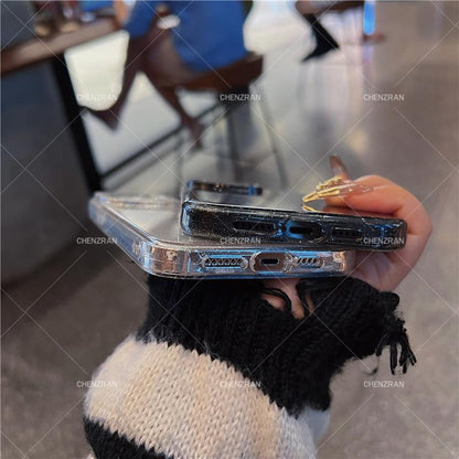 Simple transparent glitter silicone anti-fall mobile phone case