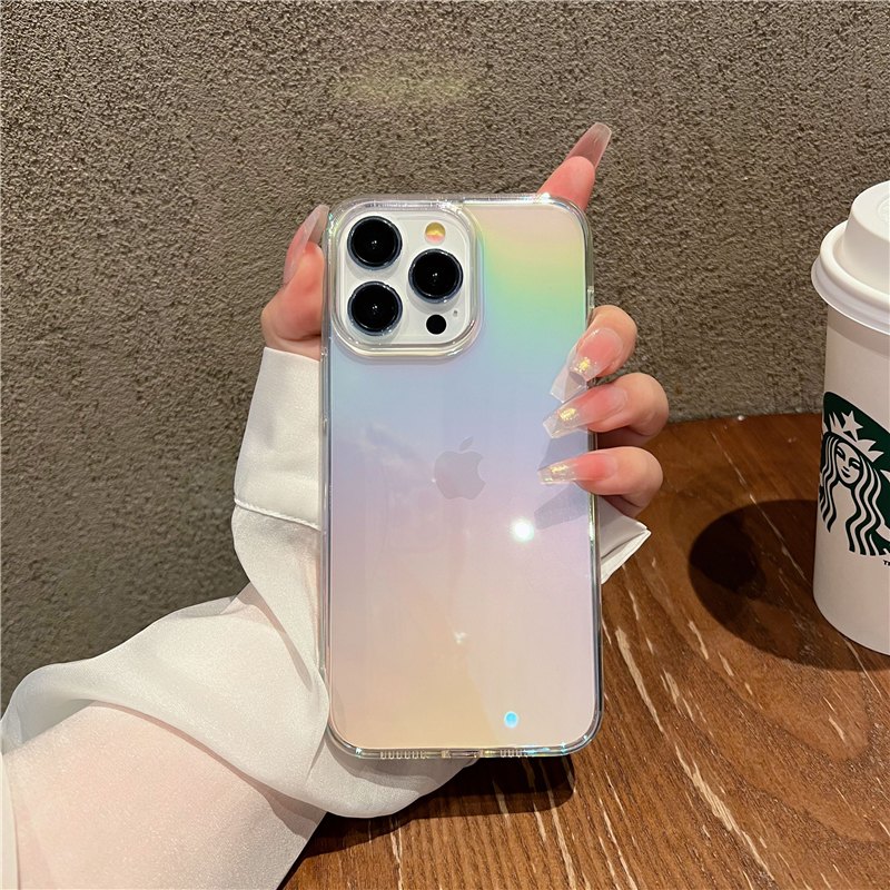 Transparent laser color hard phone case