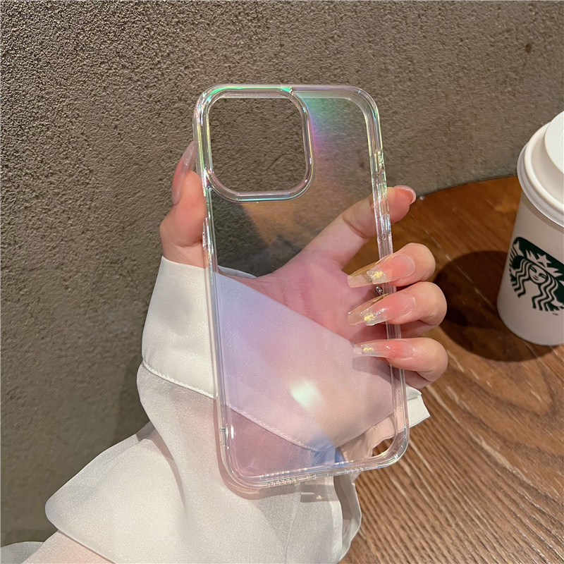 Transparent laser color hard phone case