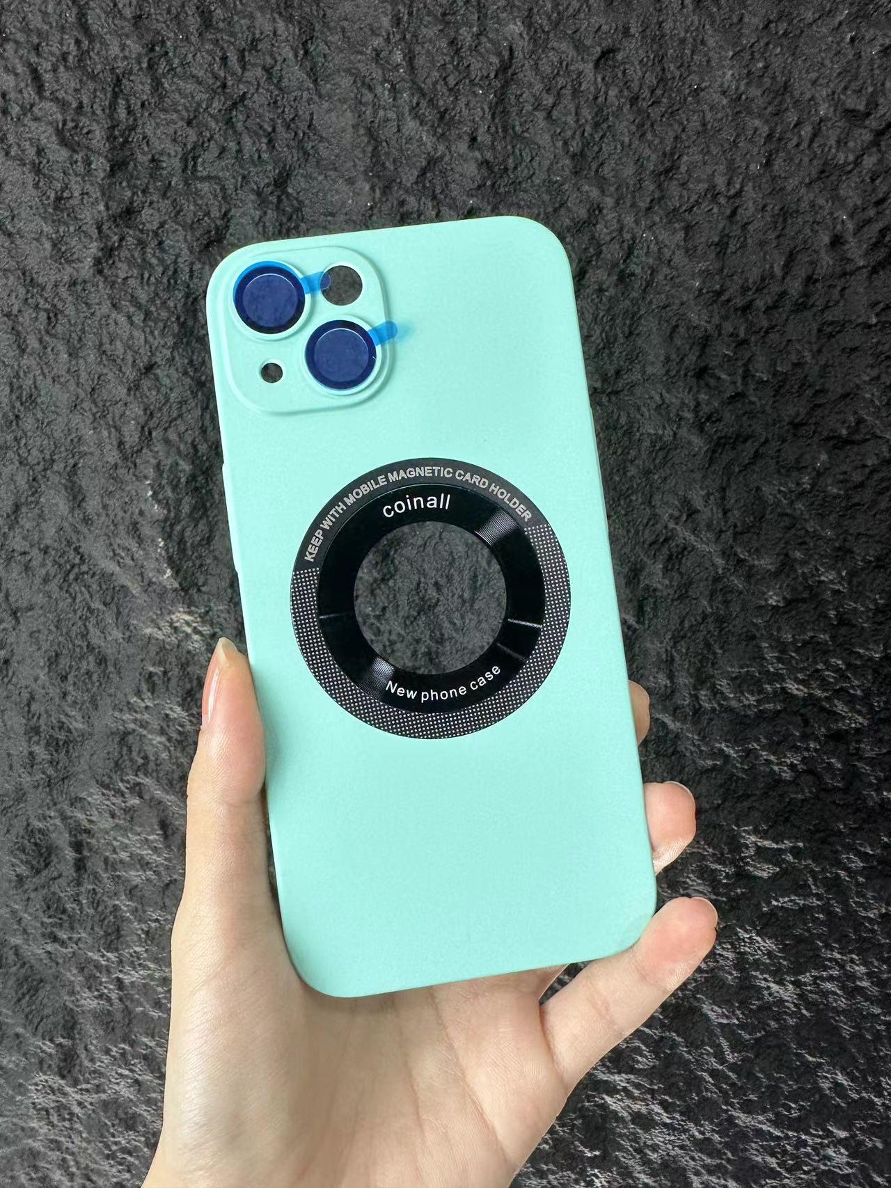 Magnetic wireless charging mobile phone case with lens film