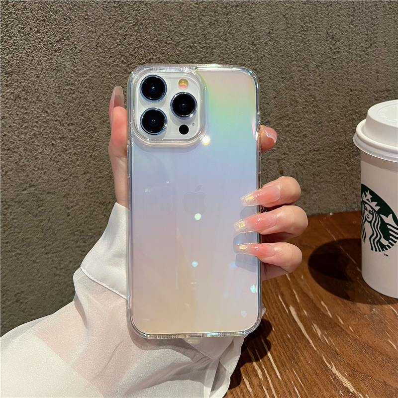 Transparent laser color hard phone case