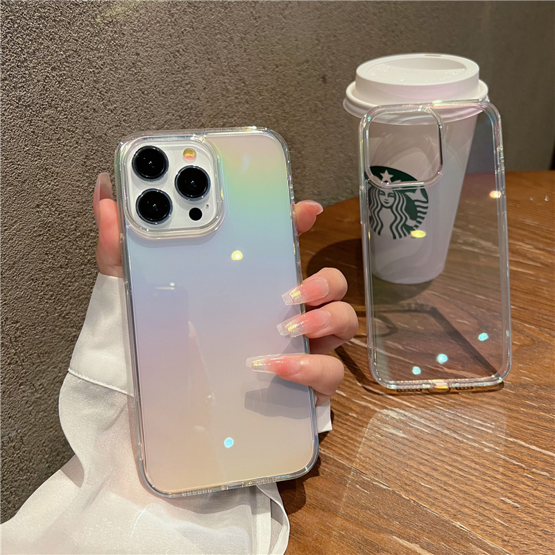 Transparent laser color hard phone case