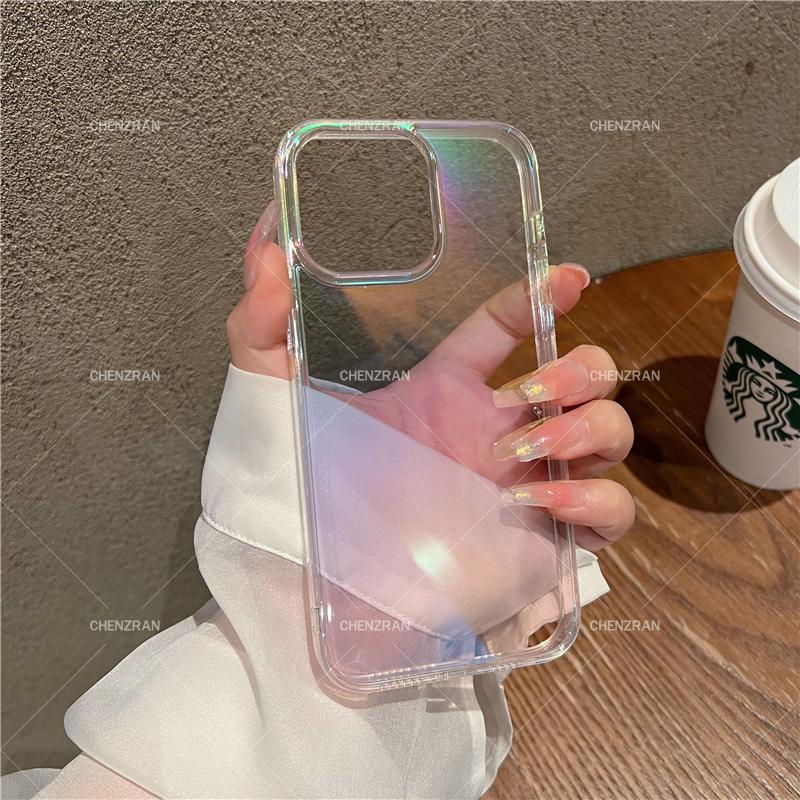 Transparent laser color hard phone case