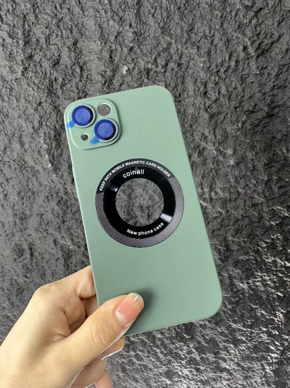 Magnetic wireless charging mobile phone case with lens film