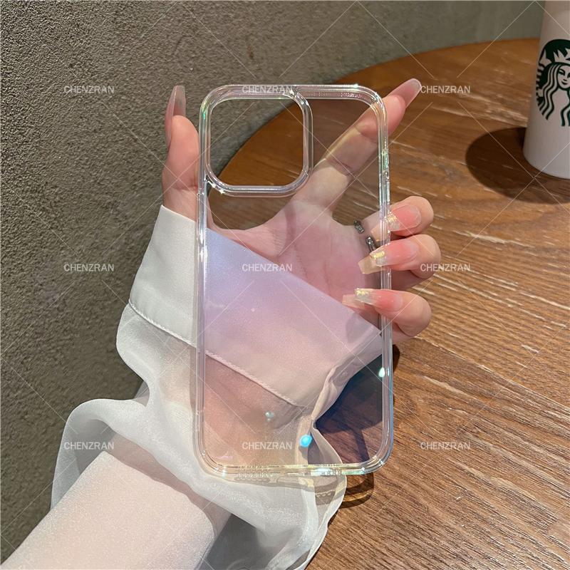 Transparent laser color hard phone case