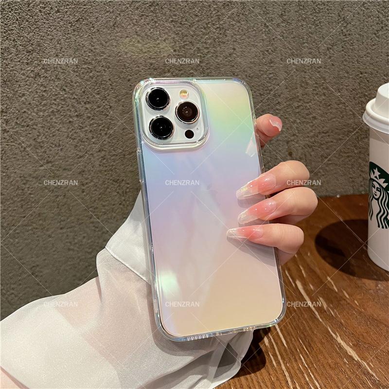 Transparent laser color hard phone case