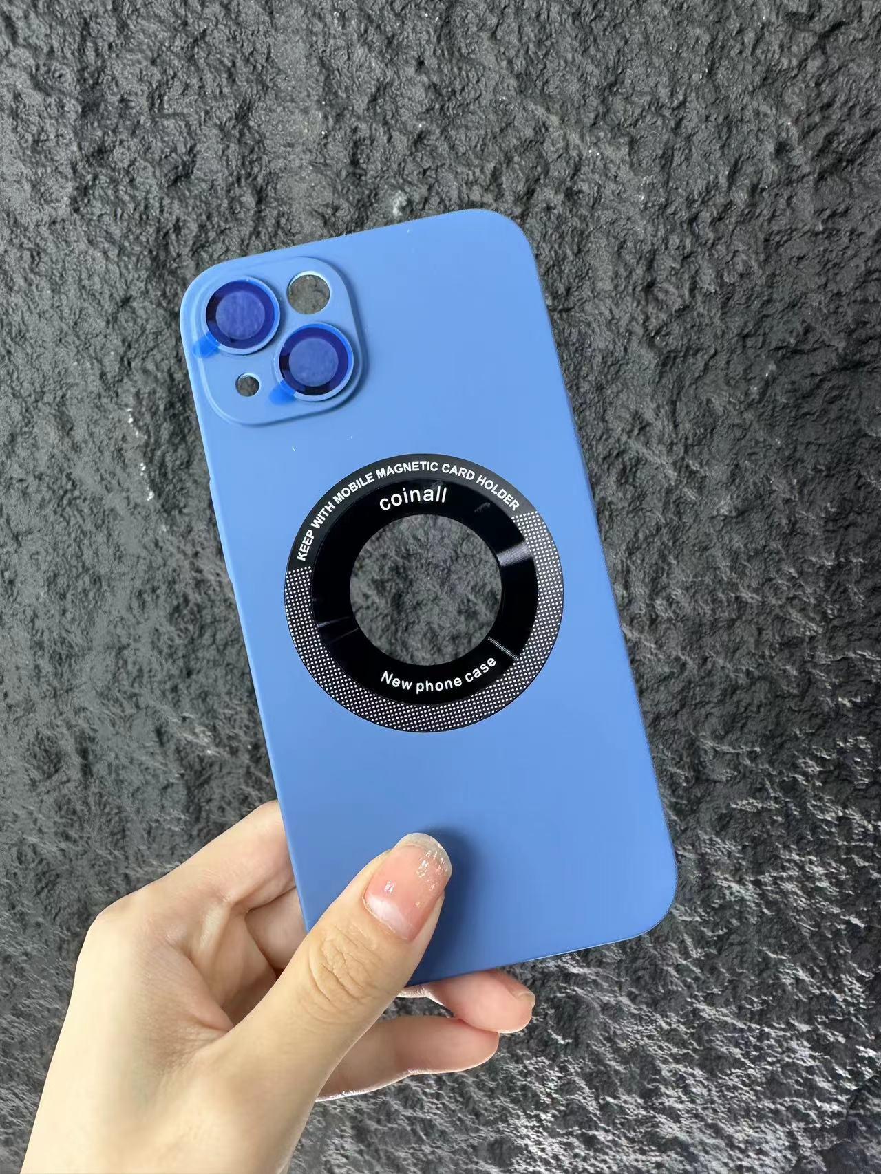 Magnetic wireless charging mobile phone case with lens film