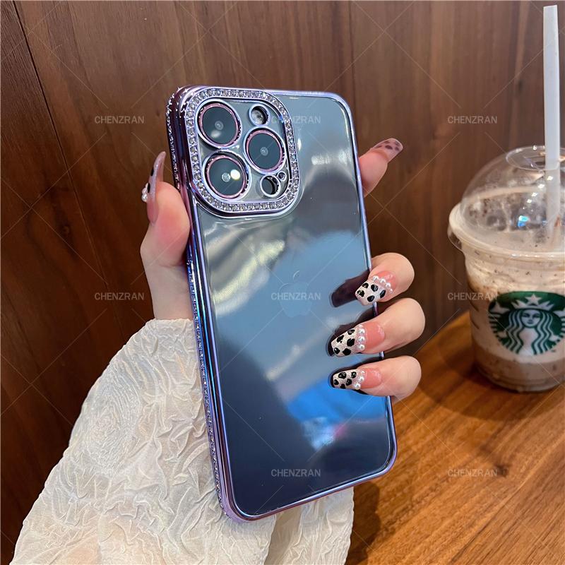 Transparent electroplated light luxury rhinos soft phone case