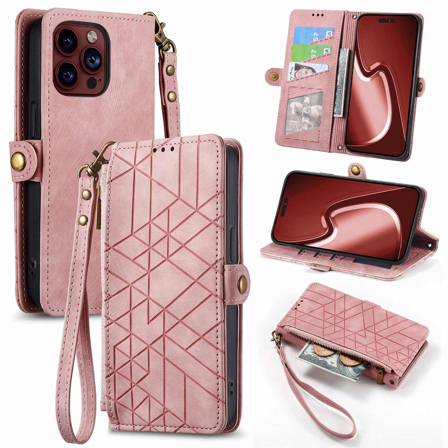 Geometric Wallet Phone Case