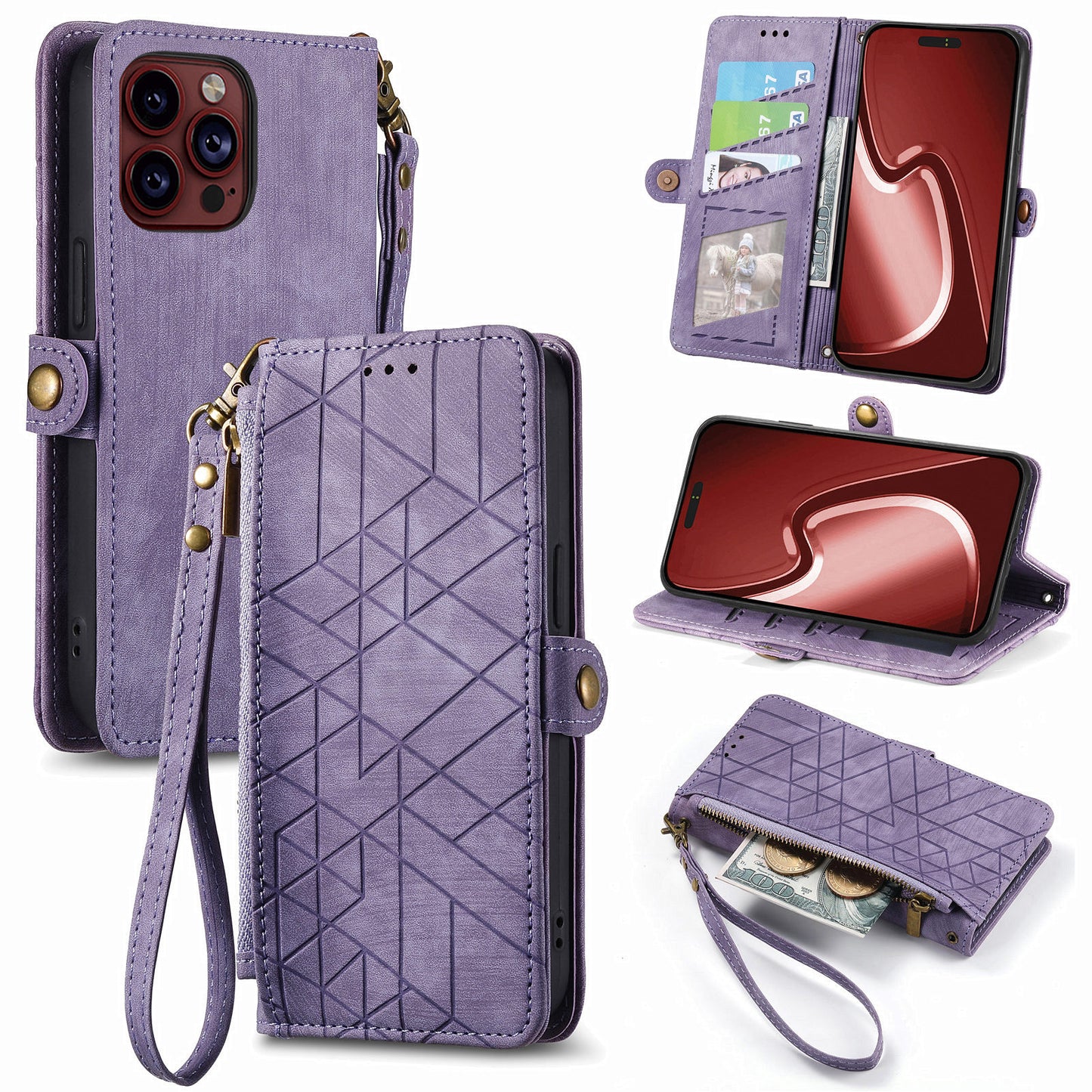 Geometric Wallet Phone Case