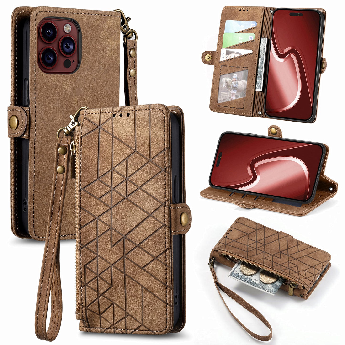 Geometric Wallet Phone Case