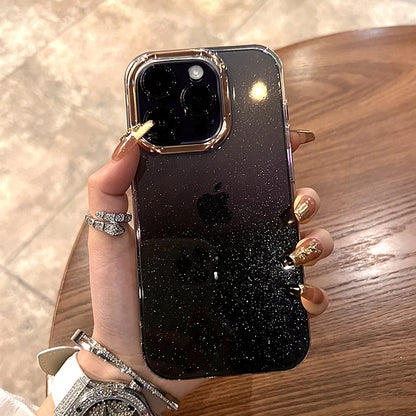 Luxury Gradient Color Glitter Bing Phone Case Transparent Acrylic