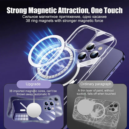 Luxury Original Magnetic Transparent Phone Cases iPhone Magsafe
