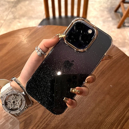 Luxury Gradient Color Glitter Bing Phone Case Transparent Acrylic